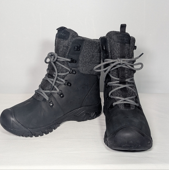 NEW Keen Womens Greta Waterproof Snow Boot, Black/Black Wool sz 9.5 - Picture 2 of 4